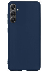 BASEY. Hoes Geschikt voor Samsung A34 Hoesje Siliconen Back Cover Case Met Screenprotector - Hoesje Geschikt voor Samsung Galaxy A34 Hoes Cover Hoesje - Donkerblauw