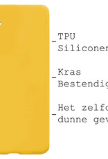 BASEY. Hoes Geschikt voor Samsung A34 Hoesje Siliconen Back Cover Case Met Screenprotector - Hoesje Geschikt voor Samsung Galaxy A34 Hoes Cover Hoesje - Geel