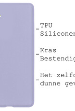 BASEY. Hoes Geschikt voor Samsung A34 Hoesje Siliconen Back Cover Case Met Screenprotector - Hoesje Geschikt voor Samsung Galaxy A34 Hoes Cover Hoesje - Lila