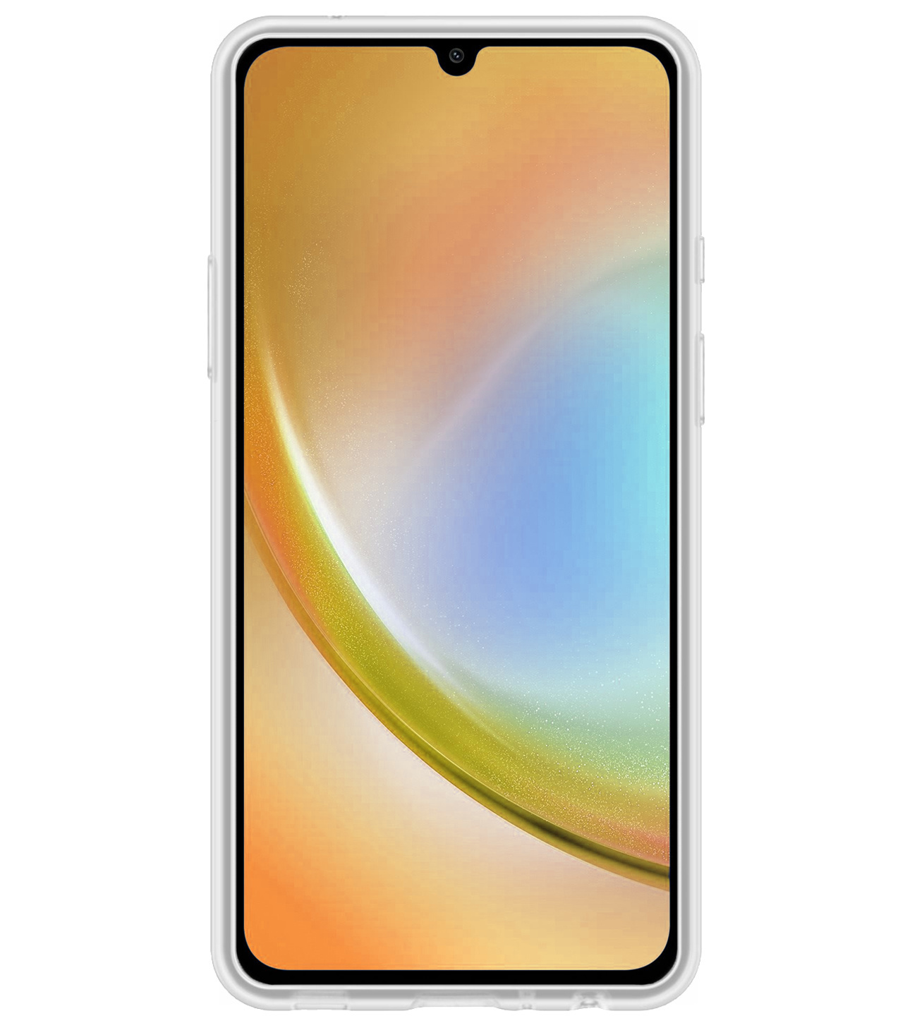 BASEY. Hoes Geschikt voor Samsung A34 Hoesje Siliconen Back Cover Case Met Screenprotector - Hoesje Geschikt voor Samsung Galaxy A34 Hoes Cover Hoesje - Transparant