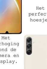 BASEY. Hoes Geschikt voor Samsung A34 Hoesje Siliconen Back Cover Case Met Screenprotector - Hoesje Geschikt voor Samsung Galaxy A34 Hoes Cover Hoesje - Wit