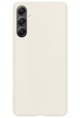 BASEY. Hoes Geschikt voor Samsung A34 Hoesje Siliconen Back Cover Case Met Screenprotector - Hoesje Geschikt voor Samsung Galaxy A34 Hoes Cover Hoesje - Wit