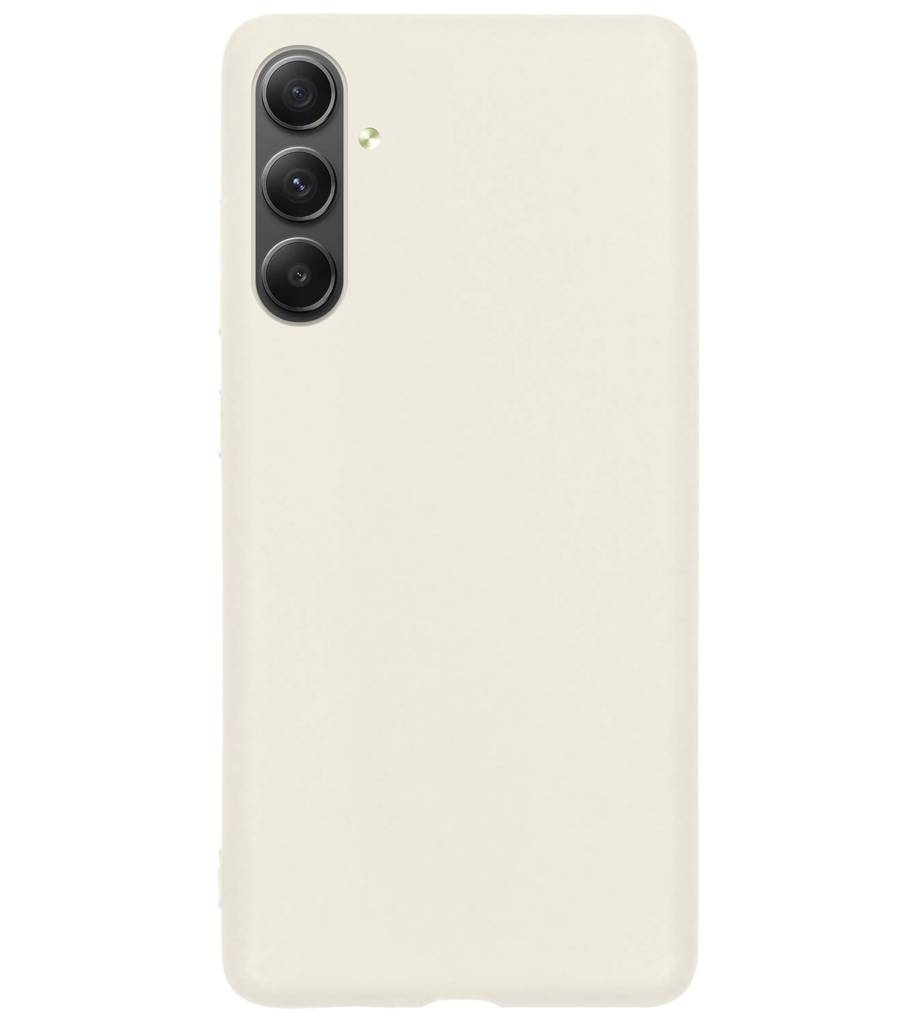 BASEY. Hoes Geschikt voor Samsung A34 Hoesje Siliconen Back Cover Case Met Screenprotector - Hoesje Geschikt voor Samsung Galaxy A34 Hoes Cover Hoesje - Wit