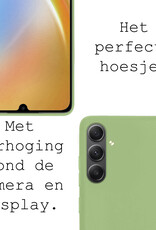 BASEY. Hoes Geschikt voor Samsung A34 Hoesje Siliconen Back Cover Case Met 2x Screenprotector - Hoesje Geschikt voor Samsung Galaxy A34 Hoes Cover Hoesje - Groen