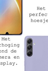 BASEY. Hoes Geschikt voor Samsung A34 Hoesje Siliconen Back Cover Case Met 2x Screenprotector - Hoesje Geschikt voor Samsung Galaxy A34 Hoes Cover Hoesje - Lila