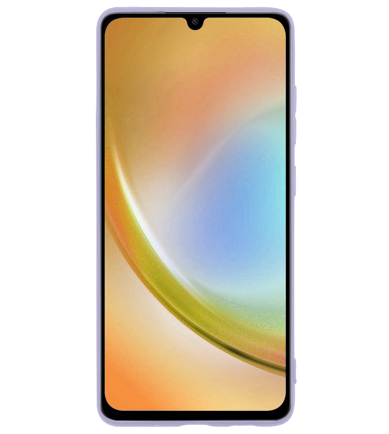 BASEY. Hoes Geschikt voor Samsung A34 Hoesje Siliconen Back Cover Case Met 2x Screenprotector - Hoesje Geschikt voor Samsung Galaxy A34 Hoes Cover Hoesje - Lila
