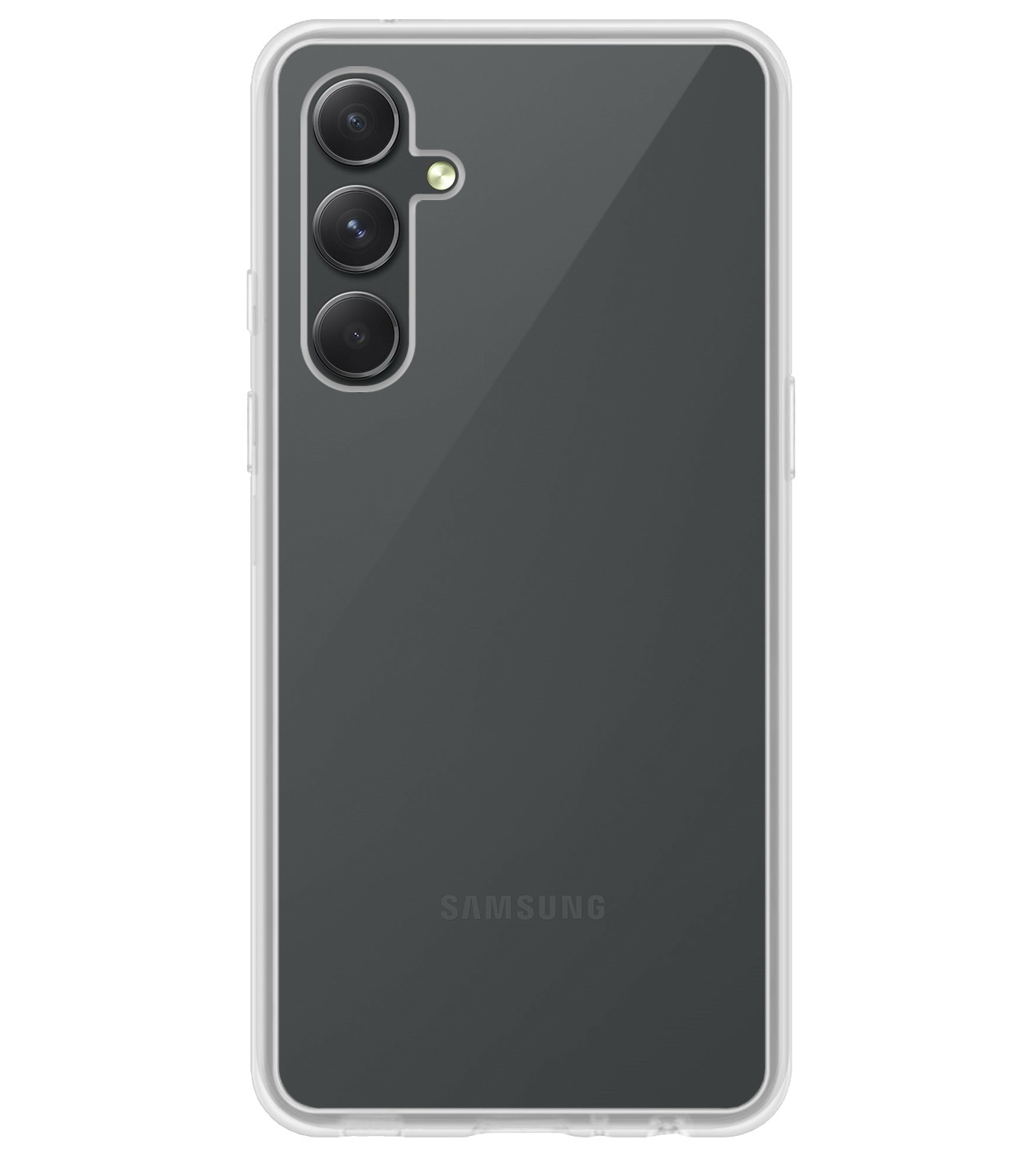 BASEY. Hoes Geschikt voor Samsung A34 Hoesje Siliconen Back Cover Case Met 2x Screenprotector - Hoesje Geschikt voor Samsung Galaxy A34 Hoes Cover Hoesje - Transparant