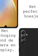 BASEY. Hoes Geschikt voor Samsung A34 Hoesje Siliconen Back Cover Case Met 2x Screenprotector - Hoesje Geschikt voor Samsung Galaxy A34 Hoes Cover Hoesje - Zwart
