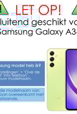 NoXx Hoes Geschikt voor Samsung A34 Hoesje Book Case Hoes Flip Cover Wallet Bookcase Met Screenprotector - Rood