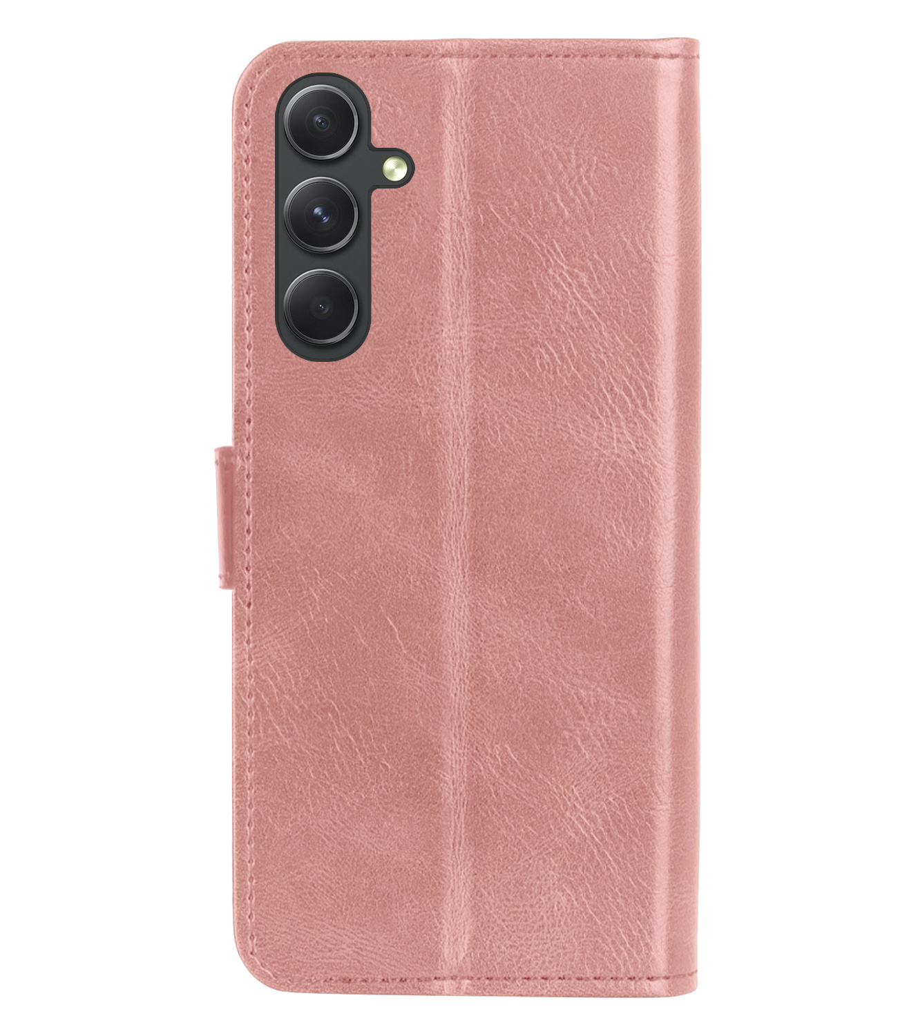 Hoes Geschikt voor Samsung A34 Hoesje Book Case Hoes Flip Cover Wallet Bookcase Met Screenprotector - Rosé goud