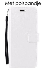 NoXx Hoes Geschikt voor Samsung A34 Hoesje Book Case Hoes Flip Cover Wallet Bookcase Met Screenprotector - Wit