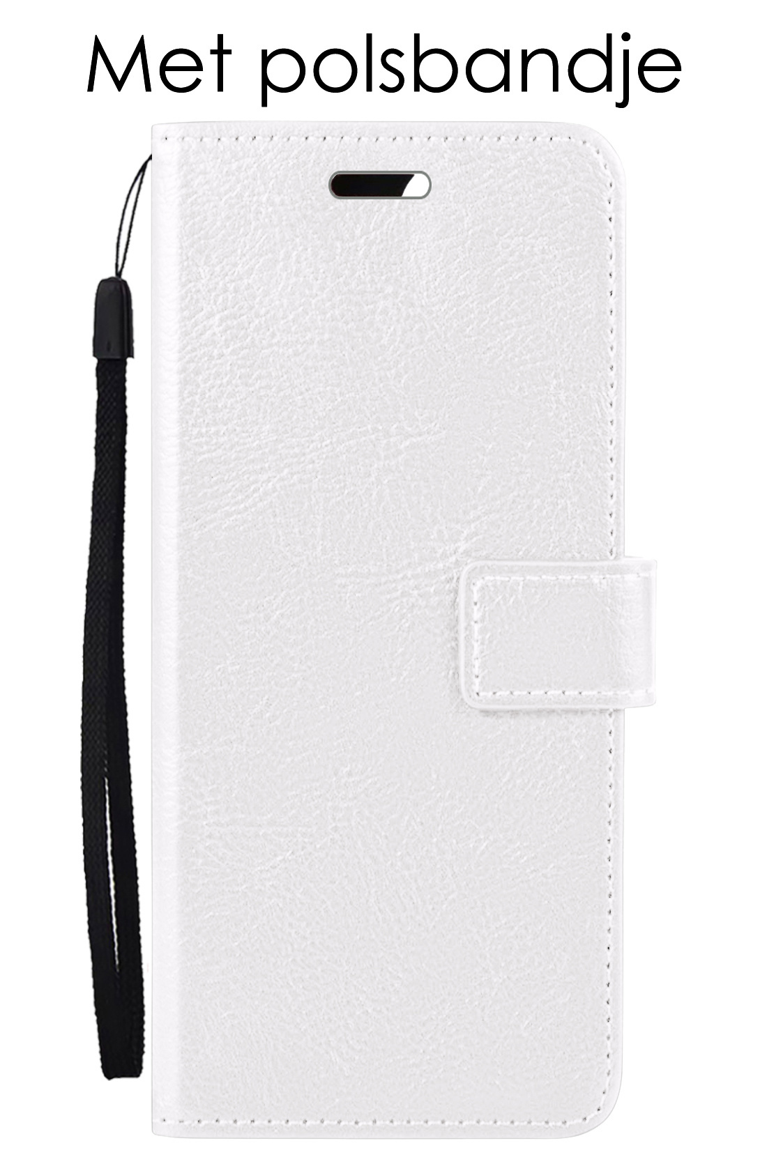 NoXx Hoes Geschikt voor Samsung A34 Hoesje Book Case Hoes Flip Cover Wallet Bookcase Met Screenprotector - Wit
