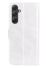NoXx Hoes Geschikt voor Samsung A34 Hoesje Book Case Hoes Flip Cover Wallet Bookcase Met Screenprotector - Wit