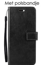 Hoes Geschikt voor Samsung A34 Hoesje Book Case Hoes Flip Cover Wallet Bookcase Met Screenprotector - Zwart