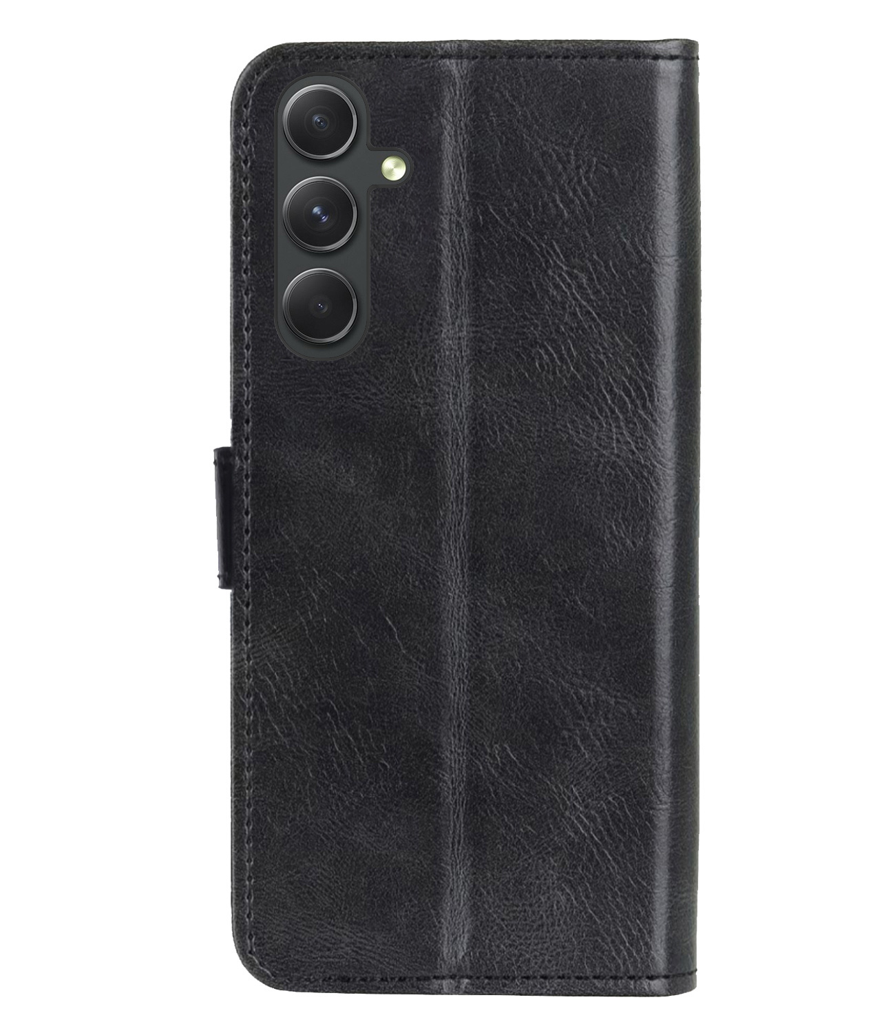 Hoes Geschikt voor Samsung A34 Hoesje Book Case Hoes Flip Cover Wallet Bookcase Met Screenprotector - Zwart