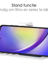 NoXx Hoes Geschikt voor Samsung A34 Hoesje Book Case Hoes Flip Cover Wallet Bookcase Met 2x Screenprotector - Wit