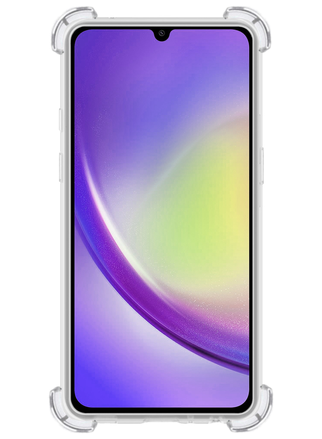 NoXx Hoes Geschikt voor Samsung A34 Hoesje Pasjeshouder Cover Shock Proof Case Siliconen Hoes Met Kaarthouder Met Screenprotector - Transparant