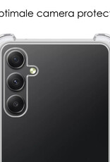 NoXx Hoes Geschikt voor Samsung A34 Hoesje Siliconen Cover Shock Proof Back Case Shockproof Hoes Met 2x Screenprotector - Transparant