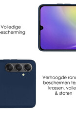 NoXx Hoes Geschikt voor Samsung A34 Hoesje Cover Siliconen Back Case Hoes Met Screenprotector - Donkerblauw
