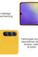NoXx Hoes Geschikt voor Samsung A34 Hoesje Cover Siliconen Back Case Hoes Met Screenprotector - Geel