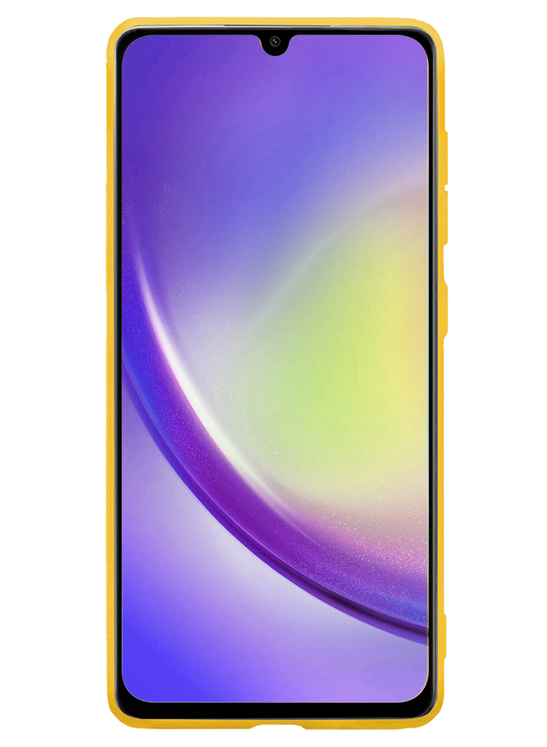 NoXx Hoes Geschikt voor Samsung A34 Hoesje Cover Siliconen Back Case Hoes Met Screenprotector - Geel