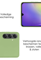NoXx Hoes Geschikt voor Samsung A34 Hoesje Cover Siliconen Back Case Hoes Met Screenprotector - Groen