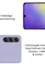 NoXx Hoes Geschikt voor Samsung A34 Hoesje Cover Siliconen Back Case Hoes Met Screenprotector - Lila
