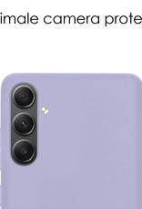 NoXx Hoes Geschikt voor Samsung A34 Hoesje Cover Siliconen Back Case Hoes Met Screenprotector - Lila