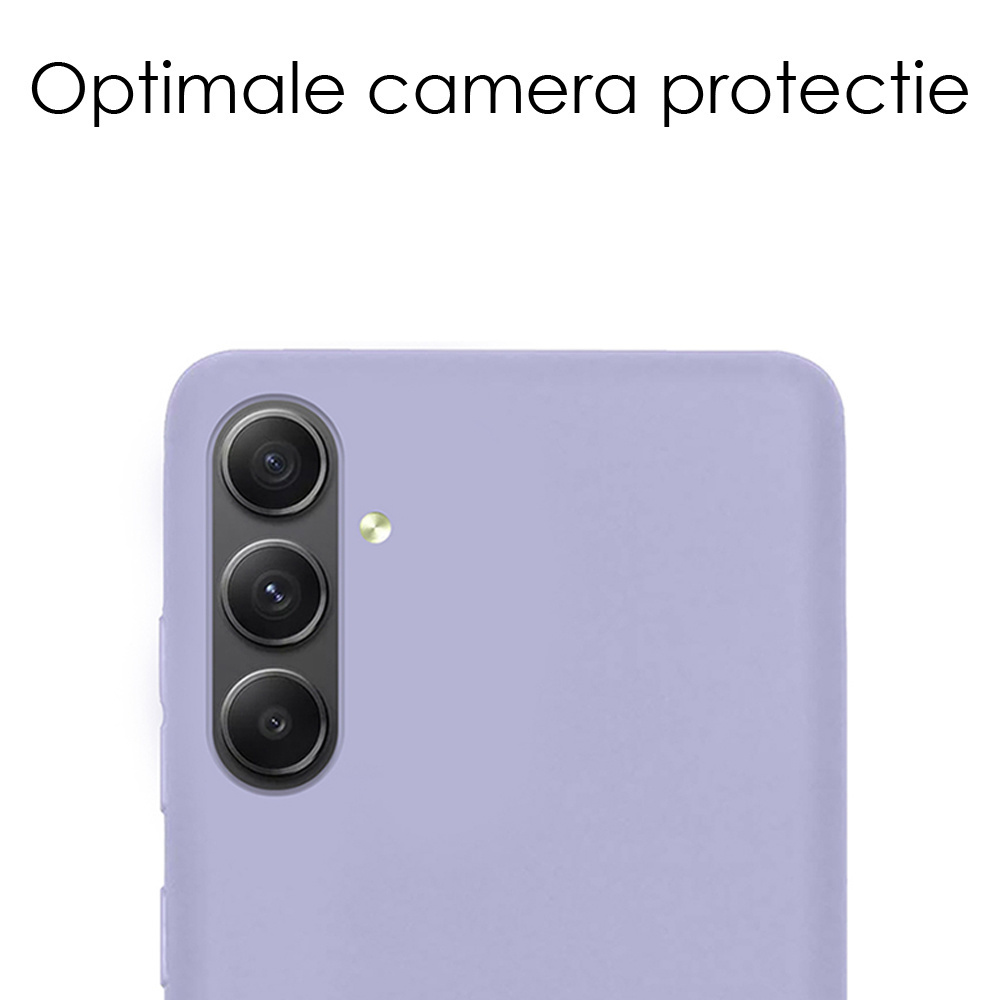 NoXx Hoes Geschikt voor Samsung A34 Hoesje Cover Siliconen Back Case Hoes Met Screenprotector - Lila