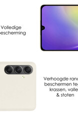 NoXx Hoes Geschikt voor Samsung A34 Hoesje Cover Siliconen Back Case Hoes Met Screenprotector - Wit