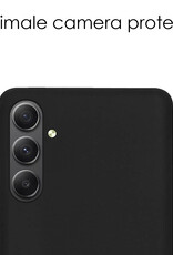 NoXx Hoes Geschikt voor Samsung A34 Hoesje Cover Siliconen Back Case Hoes Met Screenprotector - Zwart