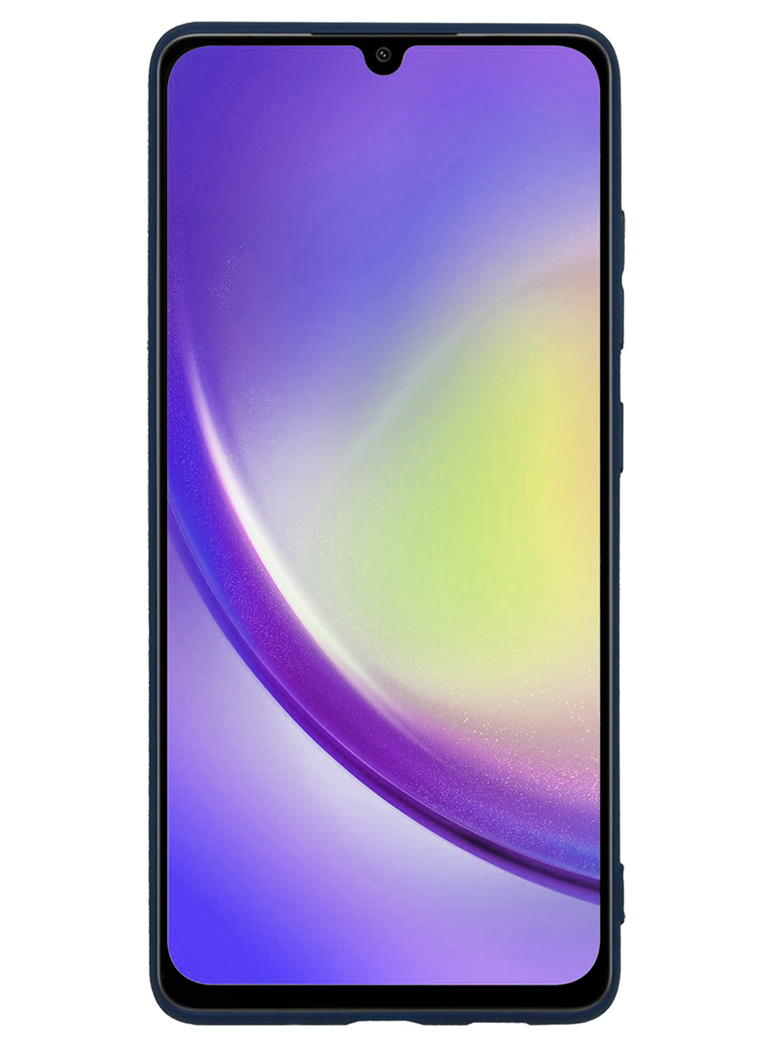 NoXx Hoes Geschikt voor Samsung A34 Hoesje Cover Siliconen Back Case Hoes Met 2x Screenprotector - Donkerblauw