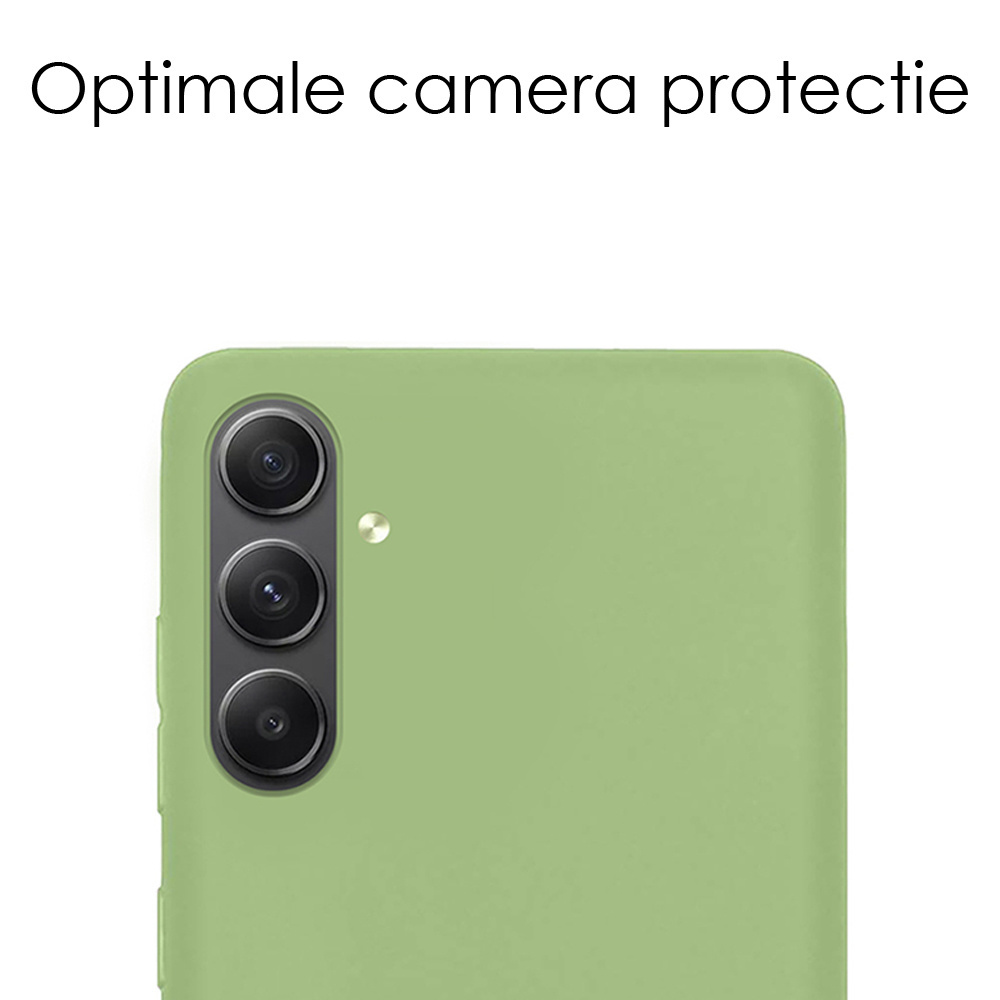 NoXx Hoes Geschikt voor Samsung A34 Hoesje Cover Siliconen Back Case Hoes Met 2x Screenprotector - Groen
