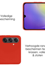 NoXx Hoes Geschikt voor Samsung A34 Hoesje Cover Siliconen Back Case Hoes Met 2x Screenprotector - Rood
