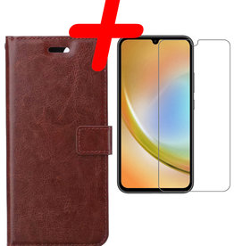 BASEY. BASEY. Samsung Galaxy A34 Hoesje Bookcase Bruin Met Screenprotector