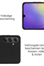 NoXx Hoes Geschikt voor Samsung A34 Hoesje Cover Siliconen Back Case Hoes Met 2x Screenprotector - Zwart