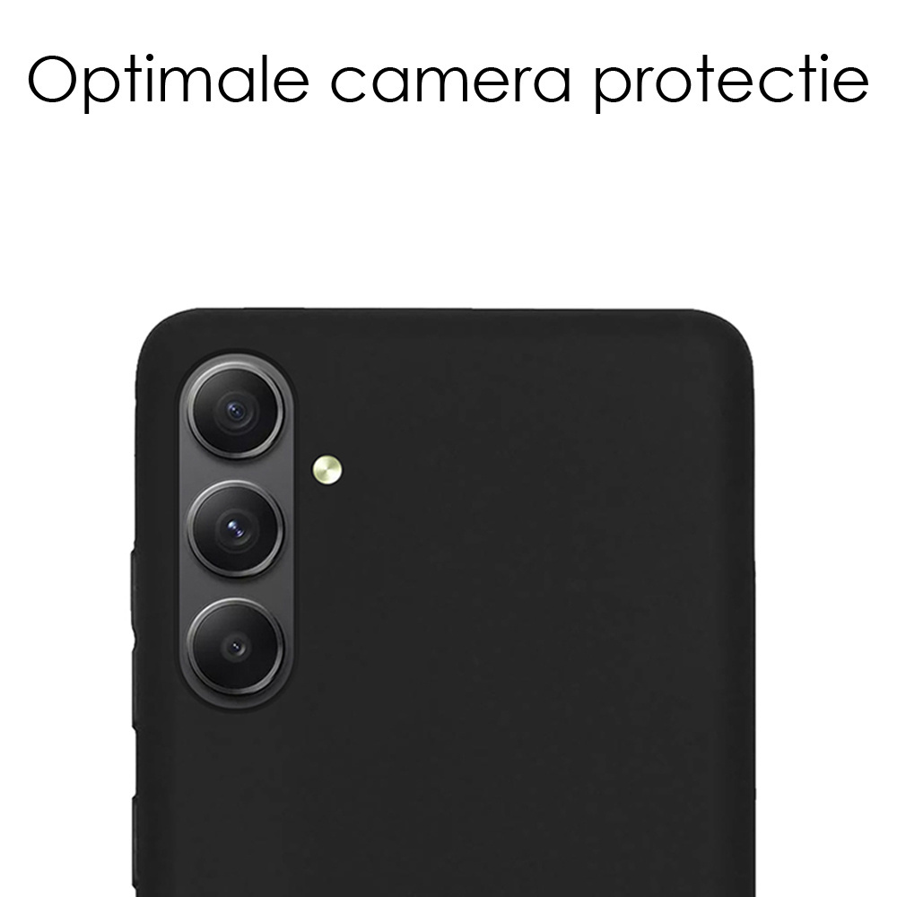NoXx Hoes Geschikt voor Samsung A34 Hoesje Cover Siliconen Back Case Hoes Met 2x Screenprotector - Zwart