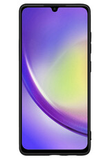 NoXx Hoes Geschikt voor Samsung A34 Hoesje Cover Siliconen Back Case Hoes Met 2x Screenprotector - Zwart