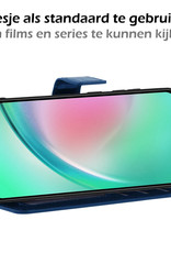 Nomfy Hoesje Geschikt voor Samsung A34 Hoes Bookcase Flipcase Book Cover Met Screenprotector - Hoes Geschikt voor Samsung Galaxy A34 Hoesje Book Case - Donkerblauw