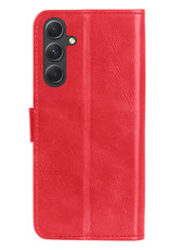 Nomfy Hoesje Geschikt voor Samsung A34 Hoes Bookcase Flipcase Book Cover Met Screenprotector - Hoes Geschikt voor Samsung Galaxy A34 Hoesje Book Case - Rood