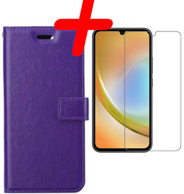 BASEY. BASEY. Samsung Galaxy A34 Hoesje Bookcase Paars Met Screenprotector