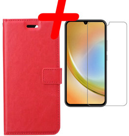 BASEY. BASEY. Samsung Galaxy A34 Hoesje Bookcase Rood Met Screenprotector