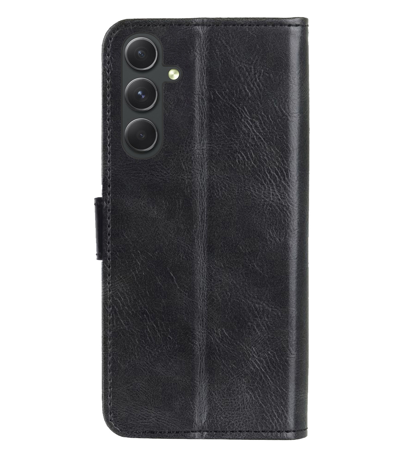 Nomfy Hoesje Geschikt voor Samsung A34 Hoes Bookcase Flipcase Book Cover Met Screenprotector - Hoes Geschikt voor Samsung Galaxy A34 Hoesje Book Case - Zwart