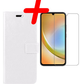 BASEY. BASEY. Samsung Galaxy A34 Hoesje Bookcase Wit Met Screenprotector