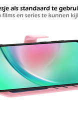 Nomfy Hoesje Geschikt voor Samsung A34 Hoes Bookcase Flipcase Book Cover Met 2x Screenprotector - Hoes Geschikt voor Samsung Galaxy A34 Hoesje Book Case - Lichtroze