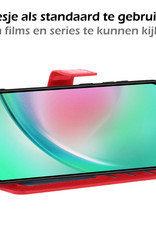 Nomfy Hoesje Geschikt voor Samsung A34 Hoes Bookcase Flipcase Book Cover Met 2x Screenprotector - Hoes Geschikt voor Samsung Galaxy A34 Hoesje Book Case - Rood