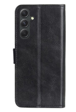 Hoesje Geschikt voor Samsung A34 Hoes Bookcase Flipcase Book Cover Met 2x Screenprotector - Hoes Geschikt voor Samsung Galaxy A34 Hoesje Book Case - Zwart