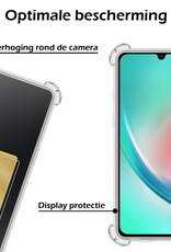 Nomfy Hoesje Geschikt voor Samsung A34 Hoesje Pasjeshouder Shockproof Pas Houder Met Screenprotector - Hoesje Geschikt voor Samsung Galaxy A34 Hoes Met Kaarthouder - Transparant