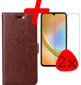 BASEY. BASEY. Samsung Galaxy A34 Hoesje Bookcase Bruin Met 2x Screenprotector