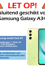 Nomfy Hoesje Geschikt voor Samsung A34 Hoesje Pasjeshouder Shockproof Pas Houder Met 2x Screenprotector - Hoesje Geschikt voor Samsung Galaxy A34 Hoes Met Kaarthouder - Transparant